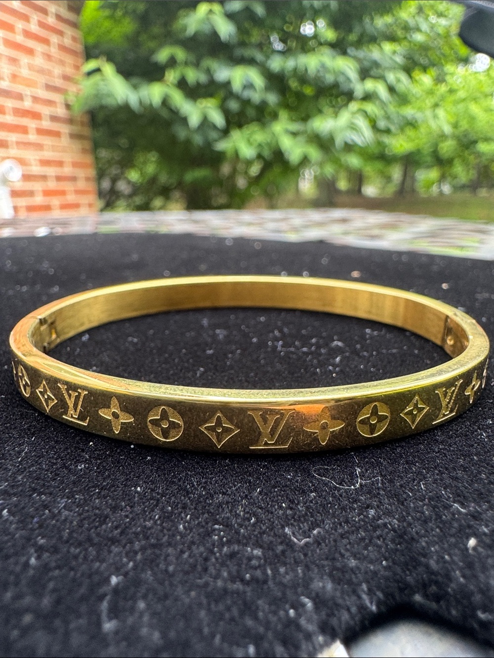 Bracelet  Gold tone Monogram Slim Bangle